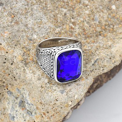 304 Stainless Steel with Cubic Zirconia Finger Rings for Men FS-WG67565-30-1