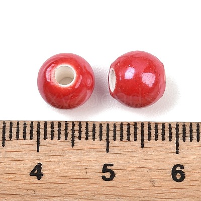 Glazed Porcelain Round Beads PORC-S489-8mm-14-1