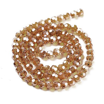 Electroplate Transparent Glass Beads Strands EGLA-A035-T6mm-A04-1