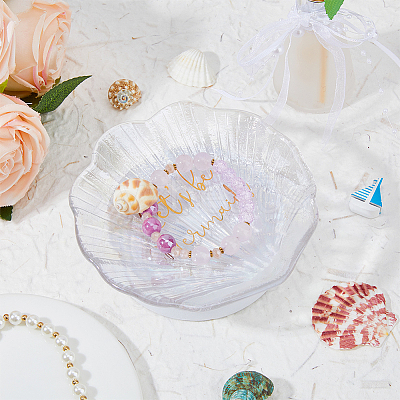Shell Shape Glass Jewelry Plates DJEW-WH0058-09-1