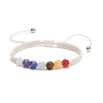 Chakra Nylon Cord Braided Bead Bracelets Set BJEW-JB07251-1