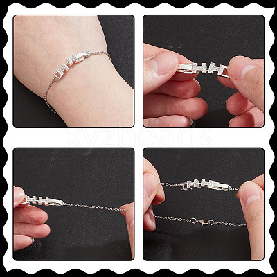 8Pcs 4 Styles Brass Micro Pave Clear Cubic Zirconia Fold Over Clasps KK-AR0004-76-1