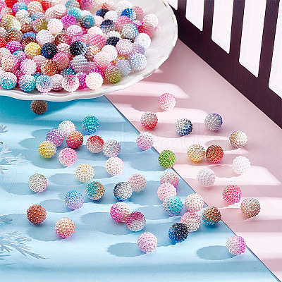 195pcs 15 Colors Imitation Pearl Acrylic Beads OACR-AR0001-14-1