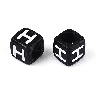 Initial Acrylic Horizontal Hole Beads OACR-ZX006-35H-1
