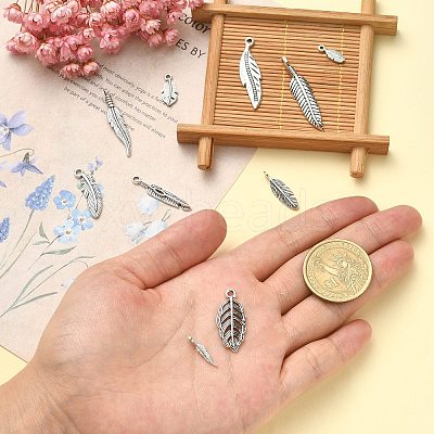 100Pcs 10 Styles Tibetan Style Alloy Pendants TIBEP-CJ0002-99-1
