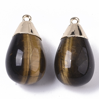 Top Golden Plated Natural Mixed Gemstones Pendants G-T131-02-1