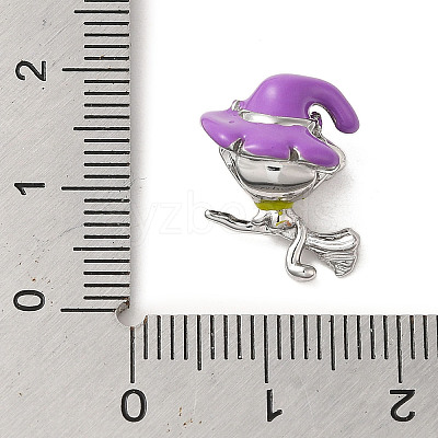 Halloween Brass Enamel European Beads X1-KK-A203-04A-P-1