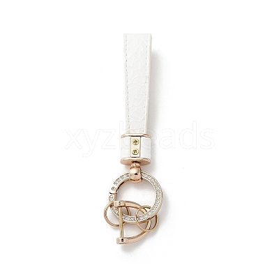 Microfiber & Zinc Alloy & Crystal Rhinestone Keychain LS-KEYC-G062-01D-1