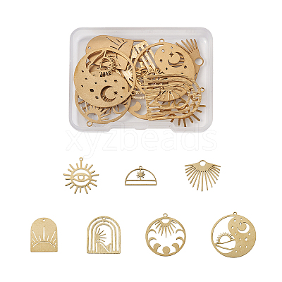 14Pcs 7 Style Brass Charms KK-PJ0001-26-1