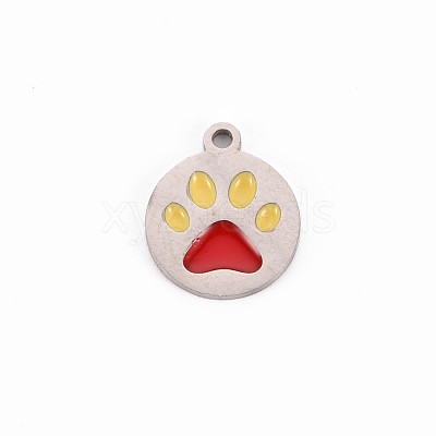 304 Stainless Steel Enamel Charms STAS-Q242-039B-1