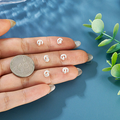 6Pcs 925 Sterling Silver Hollow Initial Beads STER-TA0001-53G-1