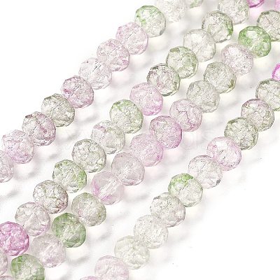 Transparent Crackle Glass Beads Strands CCG-L050-01A-02-1