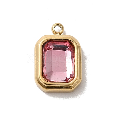 High Polished 304 Stainless Steel Glass Pendants X-STAS-L022-062G-06-1