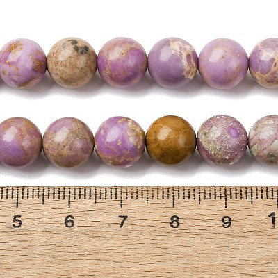 Natural Lepidolite/Purple Mica Stone Beads Strands G-K401-A01-10mm-1