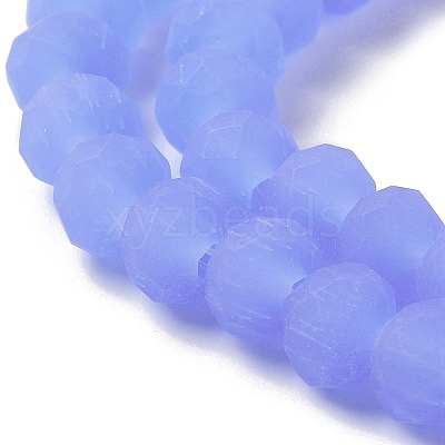 Imitation Jade Solid Color Glass Beads Strands EGLA-A034-J8mm-MD03-1
