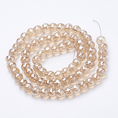 Electroplated Glass Beads Strands EGLA-Q092-8mm-A10-1