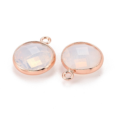 Brass Glass Charms KK-C228-01RG-1