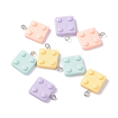 Opaque Resin Pendants RESI-G051-04B-1