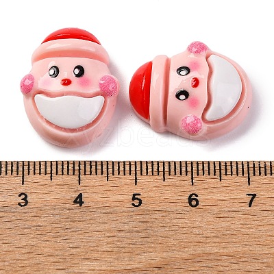 Pink Christmas Theme Resin Cabochons RESI-R451-01C-1