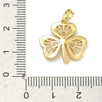 Brass Micro Pave Clear Cubic Zirconia Pendants KK-B171-03G-01-1