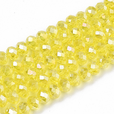 Electroplate Glass Beads Strands EGLA-A034-T4mm-B21-1