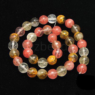 Tigerskin Glass Beads Strands G-G152-10mm-3-1