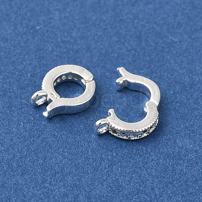 Rack Plating Brass Micro Pave Clear Cubic Zirconia Enhancer Shortener Bails KK-F883-12S-1