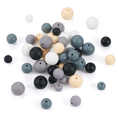 150Pcs 15 Styles Silicone Beads SIL-TA0001-30-1