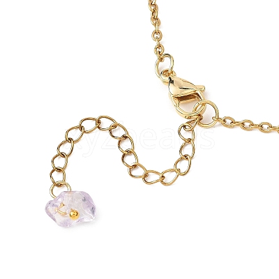 304 Stainless Steel Tree of Life and Nuggets Natural Ametrine Pendant Bib Necklaces for Women NJEW-JN05665-1