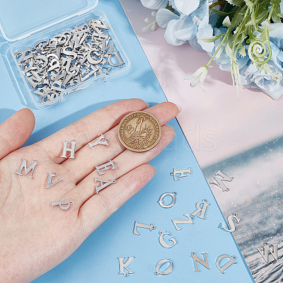 104Pcs 26 Styles 304 Stainless Steel Charms STAS-UN0057-45-1