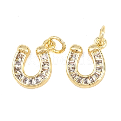 Brass Micro Pave Cubic Zirconia Pendants KK-C162-077G-1