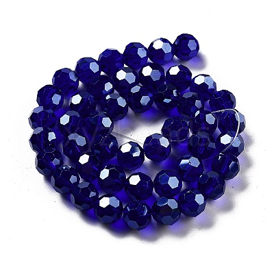 Electroplate Transparent Glass Beads Strands EGLA-A035-T10mm-A06-1