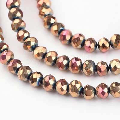 Electroplate Glass Bead Strands EGLA-G014-3mm-FP01-1