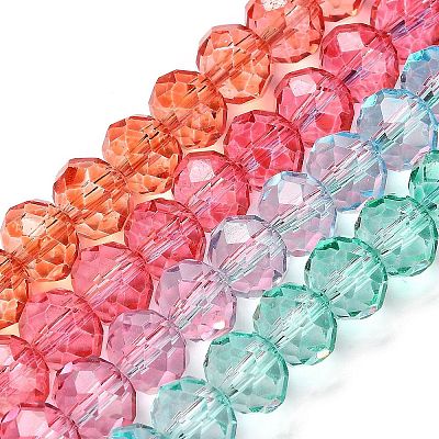 Transparent Painted Glass Beads Strands X1-DGLA-A034-T6mm-A11-1