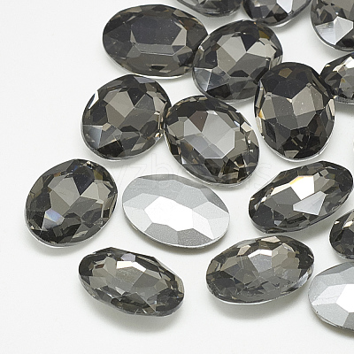 Pointed Back Glass Rhinestone Cabochons RGLA-T080-10x14mm-03-1