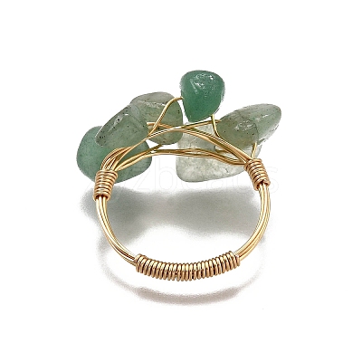 Natural Green Aventurine Finger Rings for Women RJEW-TA00202-01-1