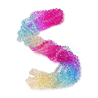 Transparent Painted Glass Beads Strands DGLA-A034-T6mm-A14-1