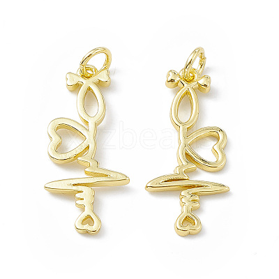 Rack Plating Brass Pendants KK-B065-02G-1