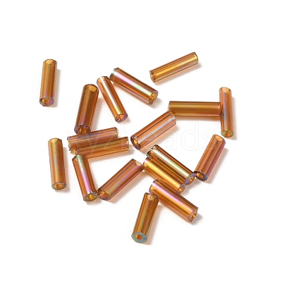 Glass Round Bugle Beads GLAA-WH0031-50I-1