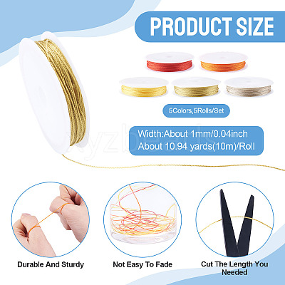 50M 5 Colors 12-Ply Polyester Threads NWIR-TA0001-40D-1