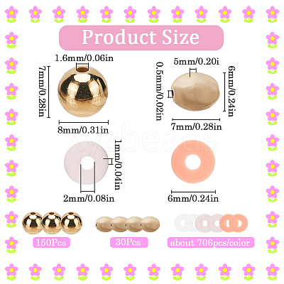 Handmade Polymer Clay Beads with CCB Plastic Beads  Jewelry Making Findings Kit DIY-SC0025-50-1