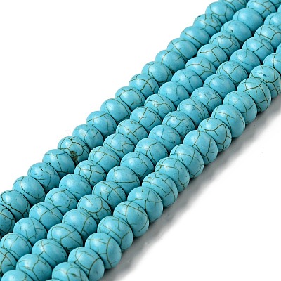 1 Strand Synthetic Turquoise Rondelle Beads Strand X-TURQ-G109-10x6mm-06-1