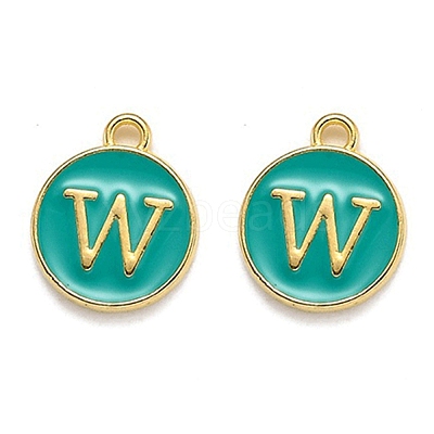 Golden Plated Alloy Enamel Charms ENAM-Q437-15W-1