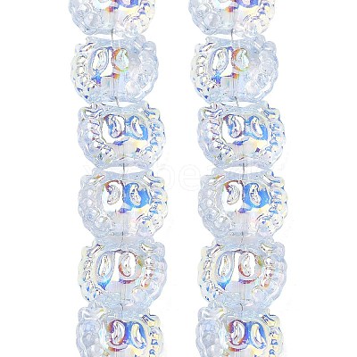 Electroplate Baking Paint Transparent Glass Beads Strands GL-CBA17FF-01G-1