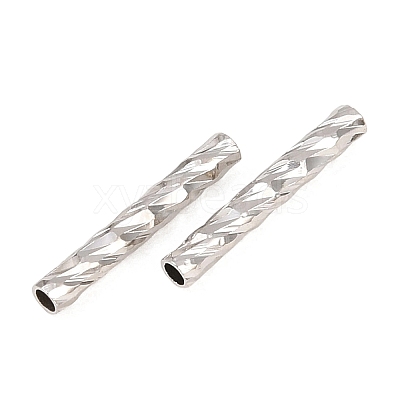 Brass Textured Tube Beads KK-H250-01A-P-1