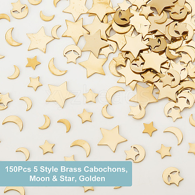 150Pcs 5 Style Brass Cabochons KK-OC0001-40-1