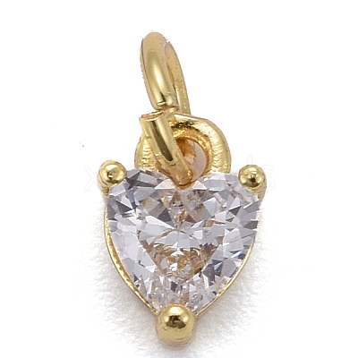 Brass Micro Pave Cubic Zirconia Charms KK-P192-08-1