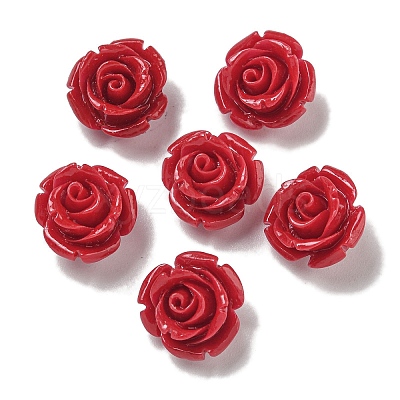 Synthetic Coral Dyed Carved Beads SHEL-I001-05D-11-1