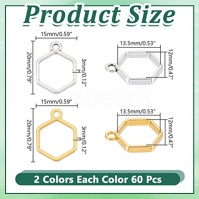120Pcs 2 Colors Alloy Open Back Bezel Pendants FIND-AR0005-93-1