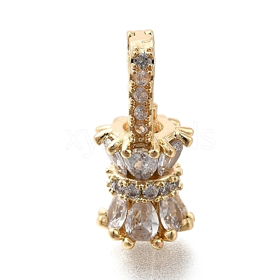 Brass Micro Pave Cubic Zirconia Donut Bails KK-U061-17G-1